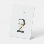 水彩ワイルドフラワー結婚のテーブル番号2 台座サイン (正面)