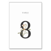 水彩ワイルドフラワー結婚のテーブル番号8 テーブルナンバー (正面)
