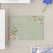 水彩ワイルドフラワー結婚の応答カード