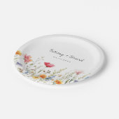 水彩ワイルドフラワー結婚の紙プレート ペーパープレート (アングル)