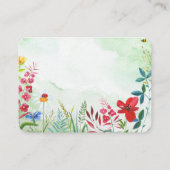 水彩ワイルドフラワー結婚ズのテーブル座席表 プレイスカード (裏面)