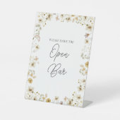 水彩ワイルドフラワー結婚ズオープンバー 台座サイン (正面)