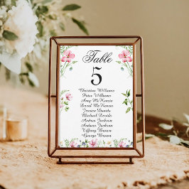水彩ワイルドフラワー結婚ズ座席表カード 招待状