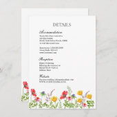 水彩ワイルドフラワー結婚ズ詳細 エンクロージャーカード (正面/裏面)