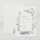 水彩ワイルドフラワー結婚フローラ 出欠カード (正面/裏面)