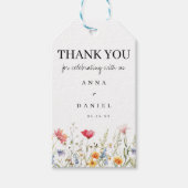 水彩ワイルドフラワー結婚式の引き出物ギフトラベル ギフトタグ (正面)