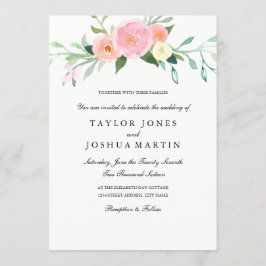 水彩ワイルドフラワー結婚式招待状 招待状