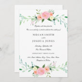 水彩ワイルドフラワー結婚式招待状 招待状 (正面/裏面)