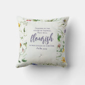 水彩ワイルドフラワー聖なる書物、 経典両面 クッション (裏面)