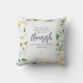 水彩ワイルドフラワー聖なる書物、 経典両面 クッション