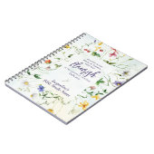 水彩ワイルドフラワー聖なる書物、 経典 パーソナライズされた ノートブック (左側)