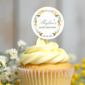 水彩ワイルドフラワー花模様リースベビーシャワー ラウンドシール