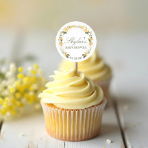 水彩ワイルドフラワー花模様リースベビーシャワー