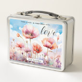 水彩ワイルドフラワー芸術的 メタルランチボックス (正面)