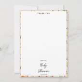 水彩ワイルドフラワー蝶ベビーシャワー サンキューカード (正面)