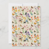 水彩ワイルドフラワー蝶ベビーシャワー サンキューカード (裏面)