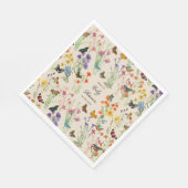 水彩ワイルドフラワー蝶ベビーシャワー スタンダードランチョンナプキン (角)
