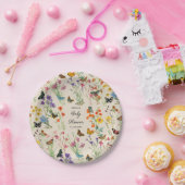 水彩ワイルドフラワー蝶ベビーシャワー ペーパープレート (パーティー)