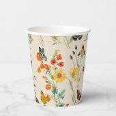 水彩ワイルドフラワー蝶ベビーシャワー 紙コップ (裏面)