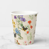 水彩ワイルドフラワー蝶ベビーシャワー 紙コップ (正面)