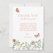 水彩ワイルドフラワー誕生日サンキューカード サンキューカード (正面)