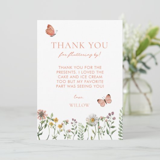 水彩ワイルドフラワー誕生日サンキューカード サンキューカード (スタンド正面)