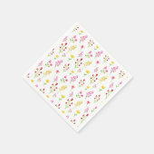 水彩ワイルドフラワー誕生日パターンフローラ スタンダードカクテルナプキン (角)