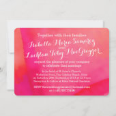 水彩ワイルドフラワー赤ピンクの結婚式の招待 招待状 (裏面)