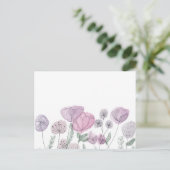 水彩ワイルドフラワー開花 インビテーションポストカード (スタンド正面)