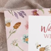 水彩ワイルドフラワー1歳誕生日パーティー 招待状