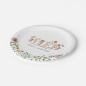 水彩ワイルドフラワー1stバースデーカスタムタ ペーパープレート (アングル)