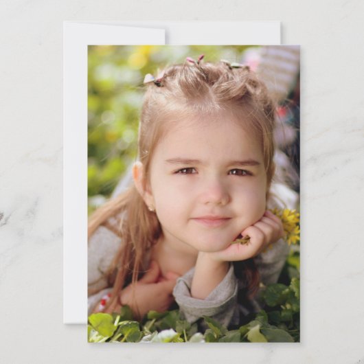 水彩ワイルドフラワー1stバースデーメイブガール 招待状 (裏面)