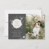 水彩ワイルドフラワー2枚の写真保存日 招待状 (正面)