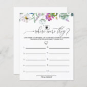 水彩ワイルドフラワー |どこに行っていたのか |ゲーム (正面/裏面)