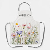 水彩ワイルドフラワー エプロン (正面)