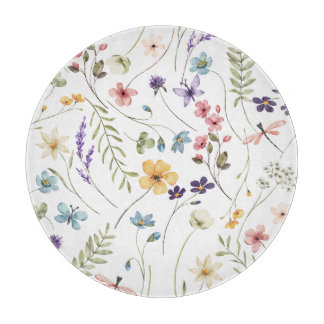 水彩ワイルドフラワー | カッティングボード