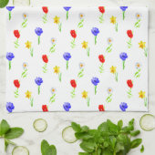 水彩ワイルドフラワー キッチンタオル (折り畳み)