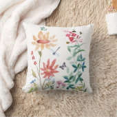 水彩ワイルドフラワー クッション (ブランケット)