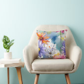 水彩ワイルドフラワー クッション (椅子)