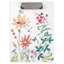 水彩ワイルドフラワー クリップボード