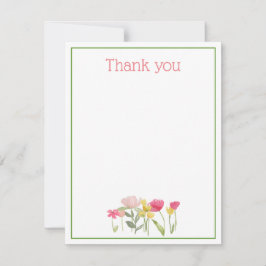 水彩ワイルドフラワー サンキューカード