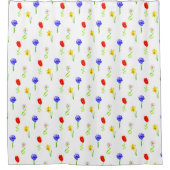 水彩ワイルドフラワー シャワーカーテン (正面)