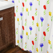 水彩ワイルドフラワー シャワーカーテン