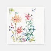 水彩ワイルドフラワー スタンダードカクテルナプキン (正面)