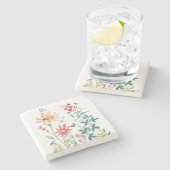 水彩ワイルドフラワー ストーンコースター (横)