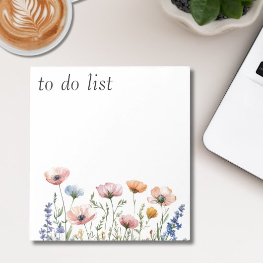 水彩ワイルドフラワー ノートパッド