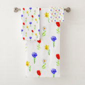 水彩ワイルドフラワー バスタオルセット (インサイチュ)