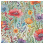 水彩ワイルドフラワー ファブリック (クローズアップ)