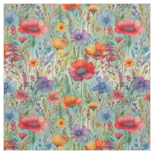 水彩ワイルドフラワー ファブリック (見本)
