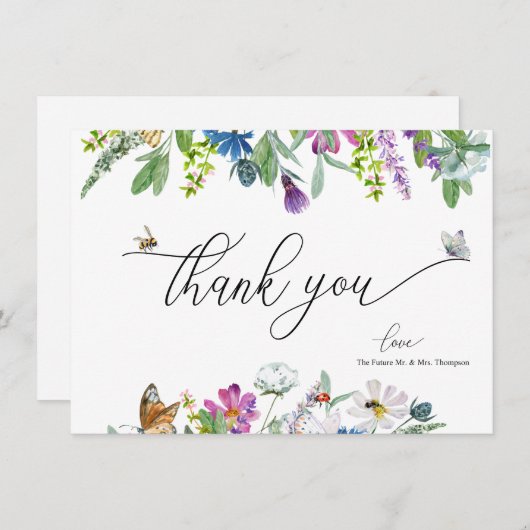 水彩ワイルドフラワー |フローラありがとう ノートカード (正面/裏面)